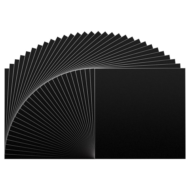 Huaxing Matte Black Permanent Vinyl (30 Pack; 12” x 12”) Permanent Vinyl Bundle for Silhouette, Cameo Cutters, Signs, Scrapbooking, Craft Die Cutters - Image 1
